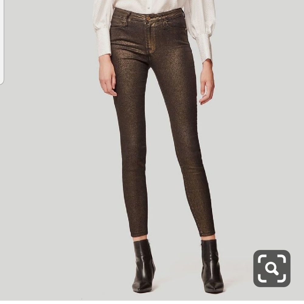 Frame Le High Skinny Ankle Metallic Jeans